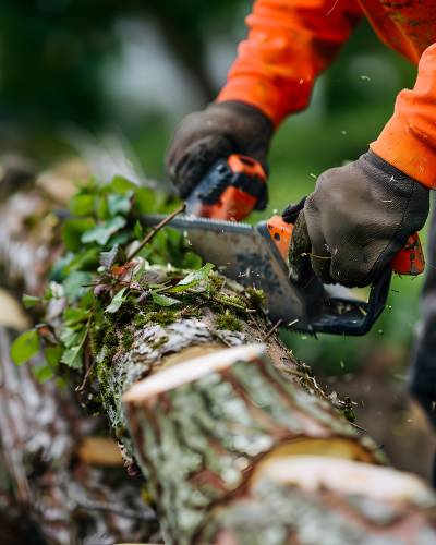 A close-up of tree cutting combined with gardening and effective cultivation